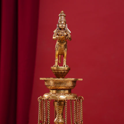 Brass Superfine Kamdhenu Long Lamp (33 Inch)