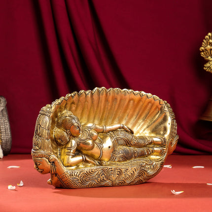 Brass Ten Headed Raavan Behind Devi Seeta (6.5 Inch)