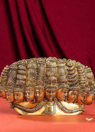 Brass Ten Headed Raavan Behind Devi Seeta (6.5 Inch)