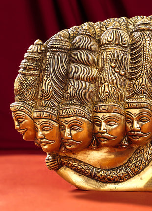 Brass Ten Headed Raavan Behind Devi Seeta (6.5 Inch)