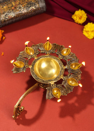 Brass Traditional Sapt Aarti With Handle (2.5 Inch)