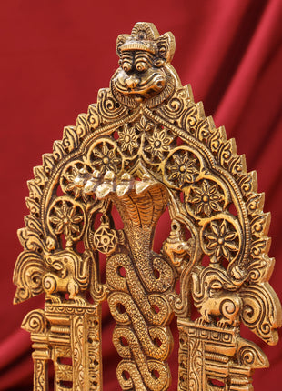 Brass Singhasan With Prabhavali Craft (10.5 Inch)