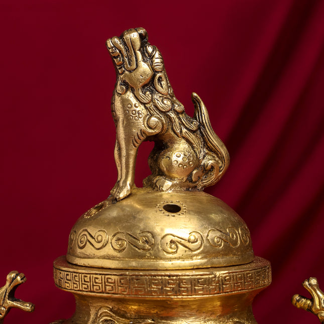 Brass Antique Pot With Lid (9.5 Inch)