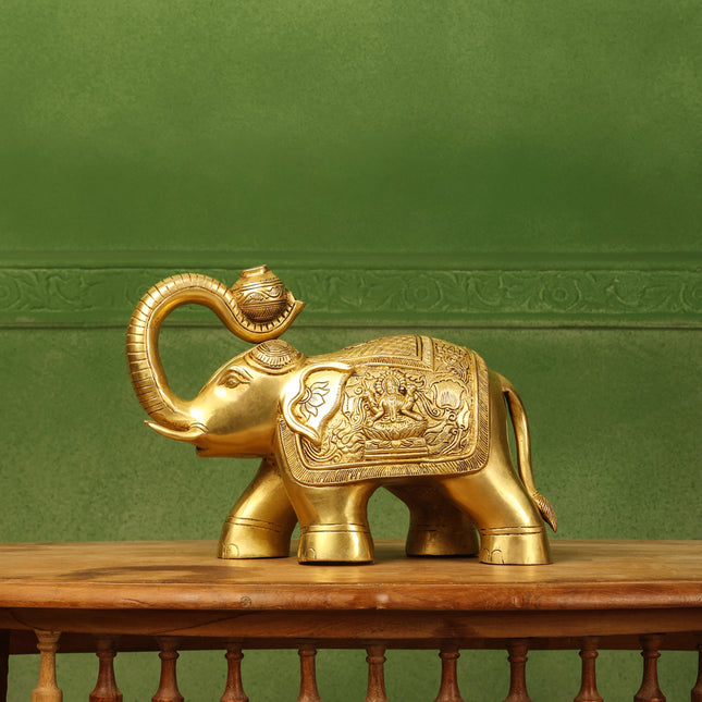 Brass Elephant Royal Statue (8.5 Inch)