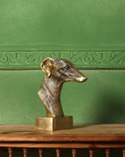 Brass Dog Head Figurine (9 Inch)