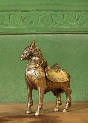 Brass Horse Figurine Money Box (6.2 Inch)