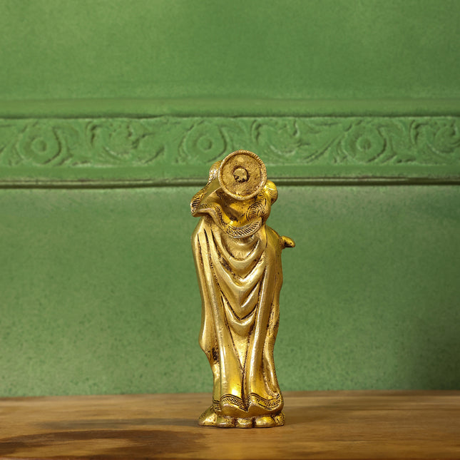 Brass Mother Mary With Baby Jesus Brass Statue (7.5 Inch)