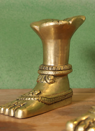 Brass Divine Goddess LakshmI Feet (5.5 Inch)