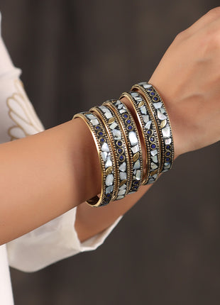 Brass Stone Bangles Set