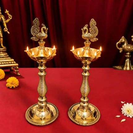 Brass Dana Peacock Samai Lamp Pair
