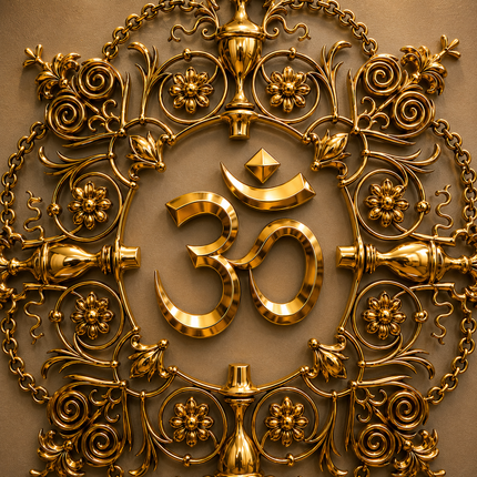 Brass Om Mandala / Kalakruti Wall Hanging (36 Inch)