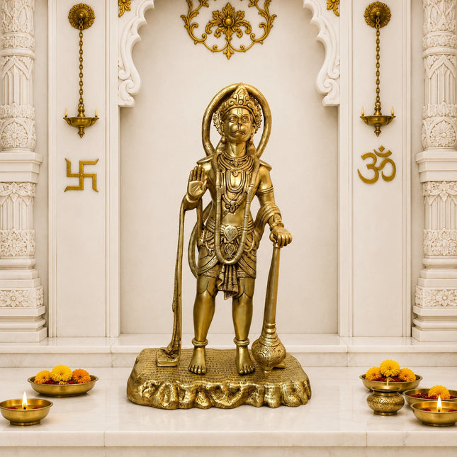 Brass Standing Hanuman Statue (25 Inch)