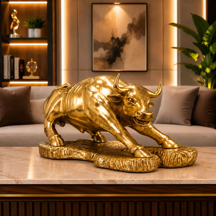 Brass Decorative Bull Statue (15 Inch)