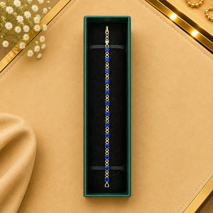 Tennis Bracelet Gold-Tone Clasp With Box