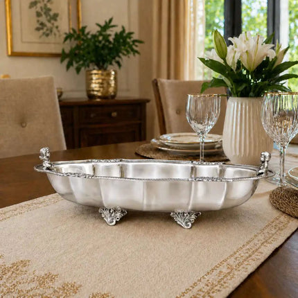 Brass Decorative Oval Serving Fruit, Dish Bowl