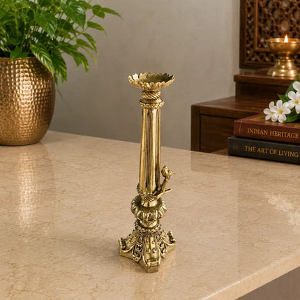 Brass Lightweight Candle Stand Holder (8.5 Inch)