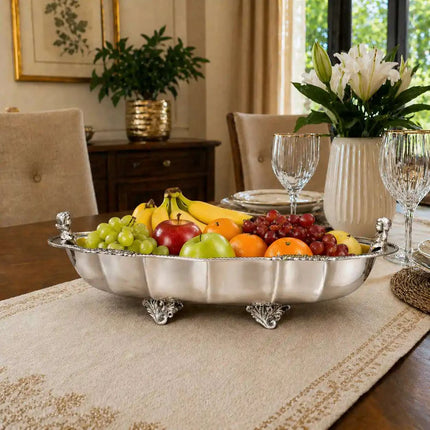 Brass Decorative Oval Serving Fruit, Dish Bowl