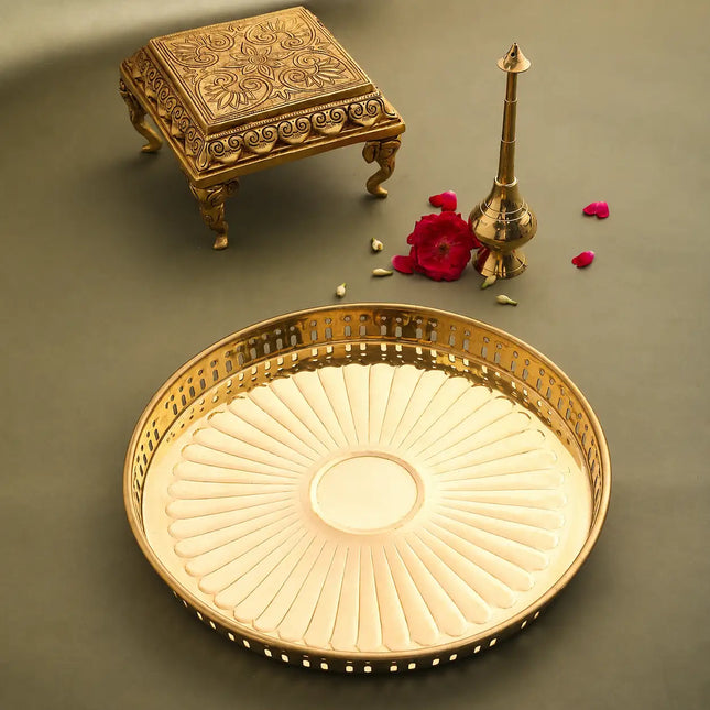 Brass Round Tray / Platter (11 Inch)