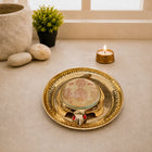 Brass Vastu Glass Shree Yantra Tortoise And Plate With Velvet Box