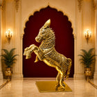 Brass Jumping Horse Statue (48 Inch)