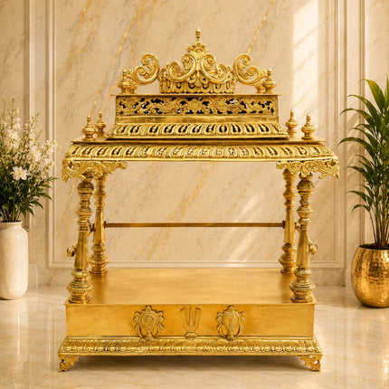 Brass Vaikuntham Heritage Simhasan / Temple (39 Inch)