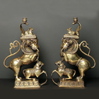 Brass Yali/kirtimukha Nandi Table Stand Set (16 Inch)