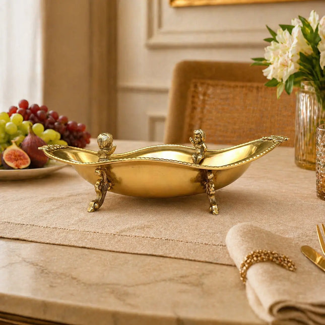 Brass Oval Decorative Dish Bowl / Platter