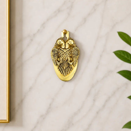Brass Gandaberunda / Two Headed Bird Wall Hanging Idol (3.8 Inch)
