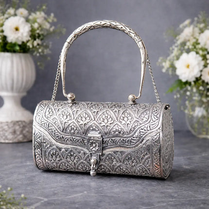 Brass Silver Plated Purse / Clutch bag (8.5 Inch)