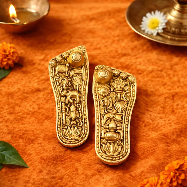 Brass Charan Paduka Set (3 Inch)