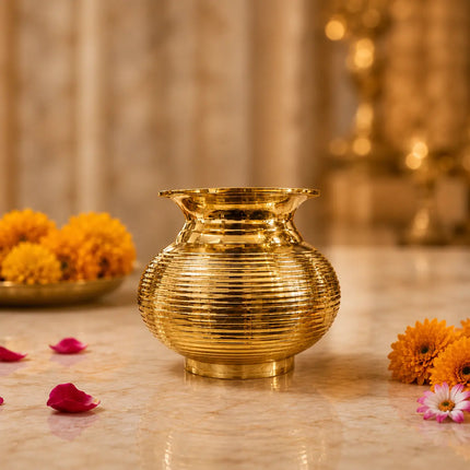 Brass Handcrafted Pooja Kalash (4.5 Inch)