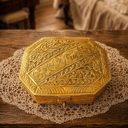 Brass Handcrafted Jewellery Box (3 Inch)