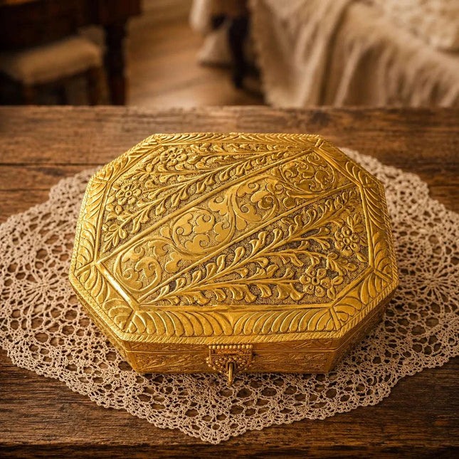 Brass Handcrafted Jewellery Box (3 Inch)