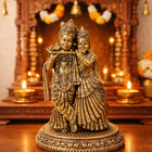 Brass Lightweight Standing Radha Krishna Idol