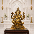 Brass Lord Ganesha Sitting Idol (22 Inch)
