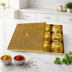 Brass Square Masala Daani / Spice Box (2 Inch)