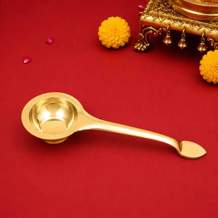 Brass Dhoop Aarti Spoon (9 Inch)