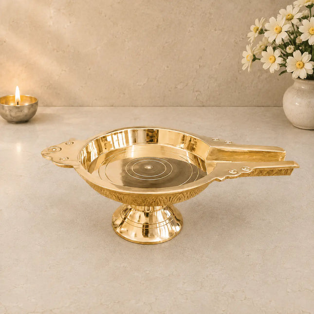 Brass Abhishek Patra Stand (4 Inch)