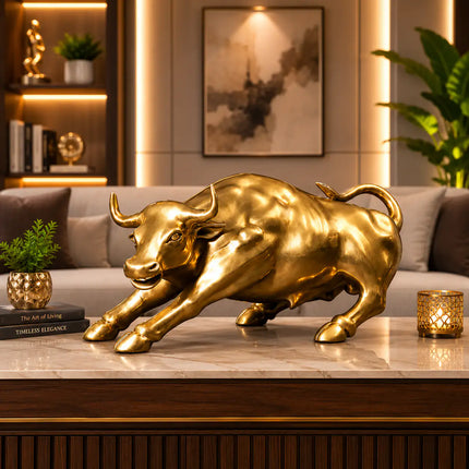 Brass Decorative Bull Statue (15 Inch)