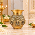 Brass Ashtalakshmi Kodam / Kalash (5 Inch)