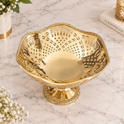 Brass Decorative Fruit Jali Bowl (4.5 inch)
