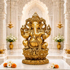 Brass Lord Ganesha Sitting Idol (24 Inch)