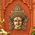 Brass Durga Face Wall Hanging (10 Inch)