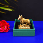 Brass Kamdhenu Cow With Calf Idol (2.3 Inch)
