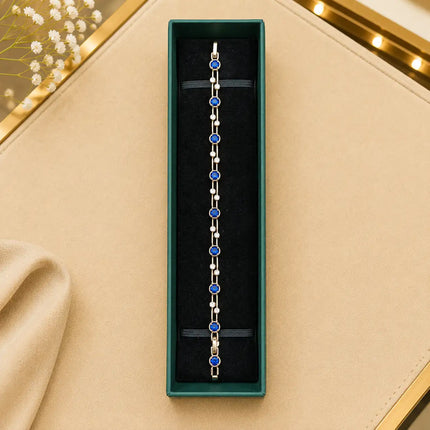 Tennis Bracelet Gold-Tone Clasp With Box