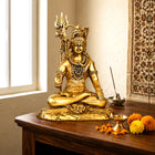 Brass Superfine Sitting Lord Shiva Statue (11.5 Inch)