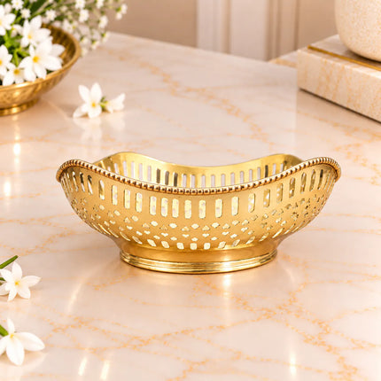 Brass Decorative Fruit Jali Bowl (3 Inch)