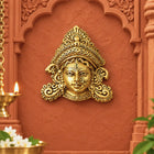 Brass Durga Face Wall Hanging (5.5 Inch)