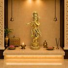 Brass Standing Krishna Idol (20 Inch)