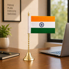 Brass National Single Flag Stand (13.5 Inch)